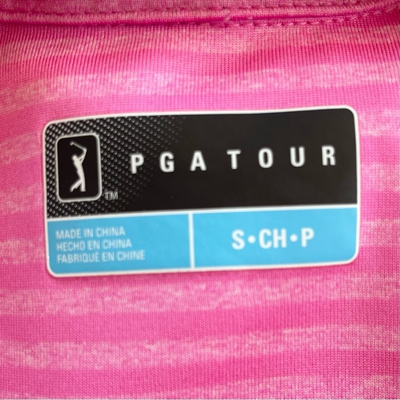 PGA TOUR APPAREL ~ Pink Sleeveless Tonal
Stripe Mock Collar Top ~ Size Small - Picture 9 of 9